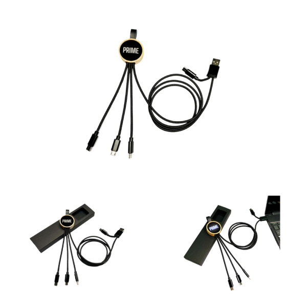 Cavo di Ricarica Multiplo in Bambù