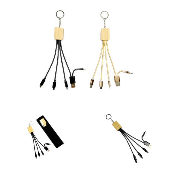 Cavo di Ricarica Multiplo in Bambù