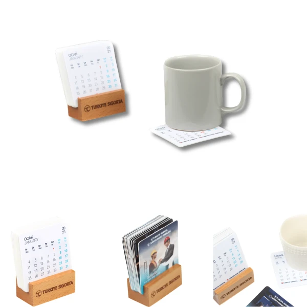 Wooden Table Calendar Coaster