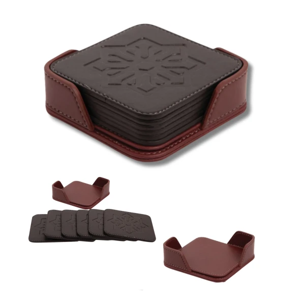 Set de posavasos de cuero