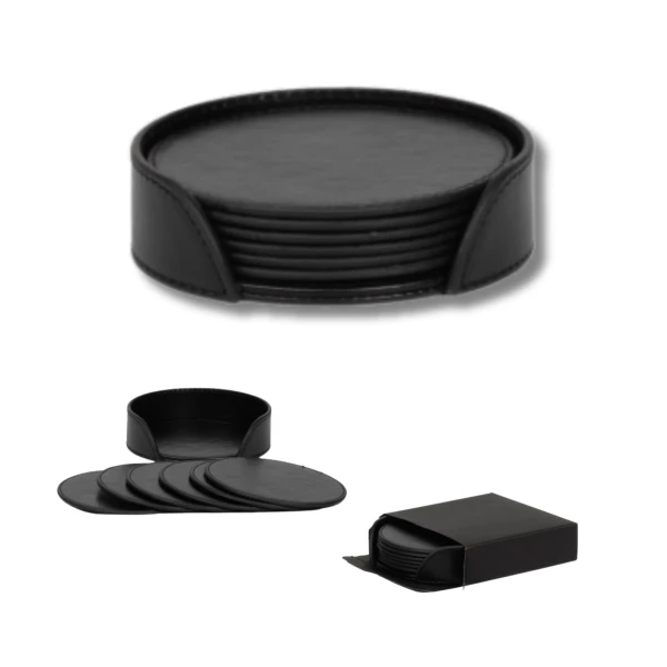 Set de posavasos de cuero