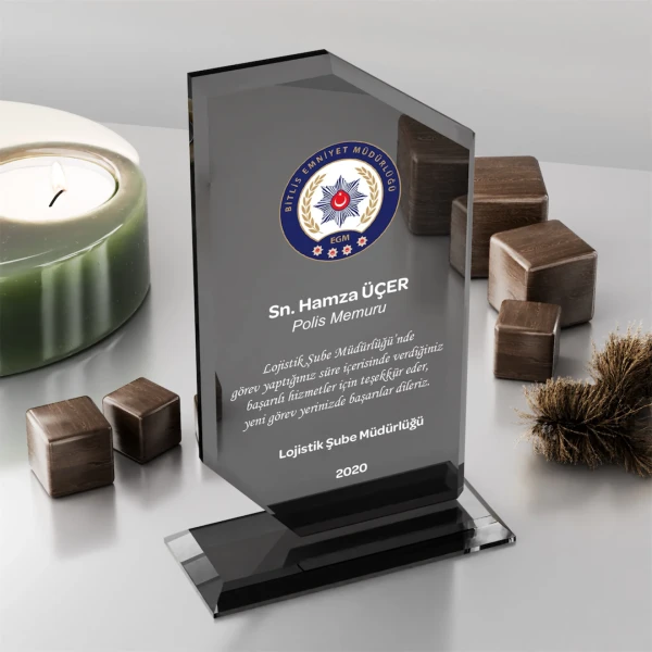 Füme Kristal Plaket