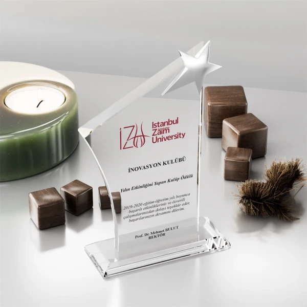 Yıldızlı Kristal Plaket
