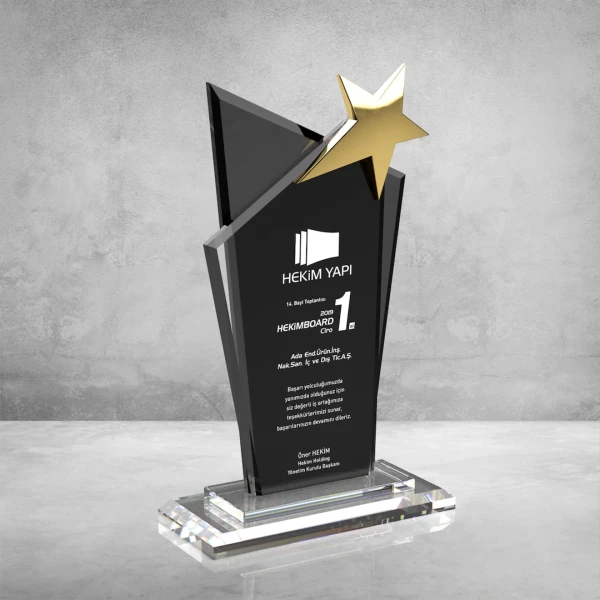 Yıldızlı Kristal Plaket
