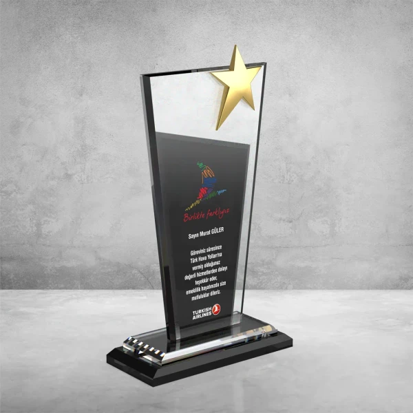 Yıldızlı Kristal Plaket