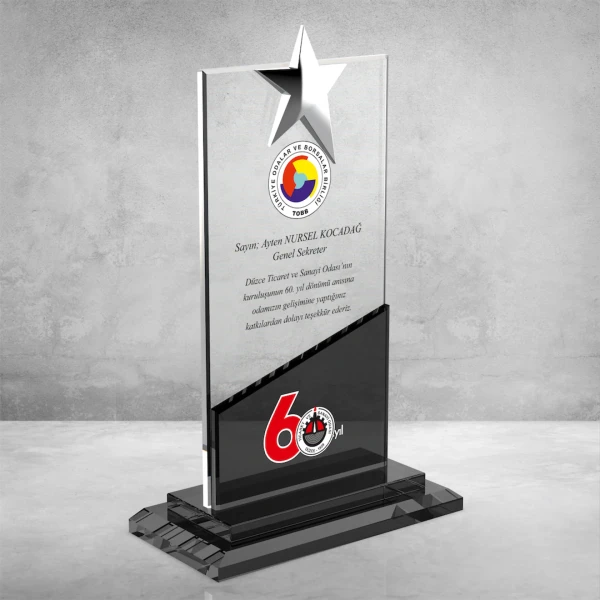 Yıldızlı Kristal Plaket