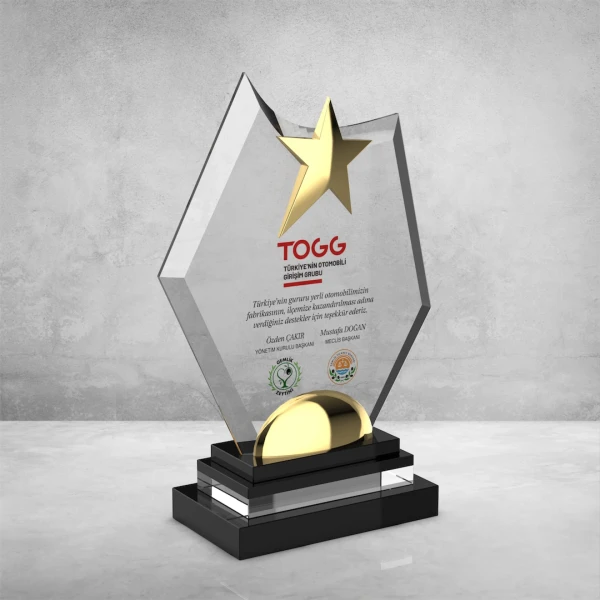 Yıldızlı Kristal Plaket