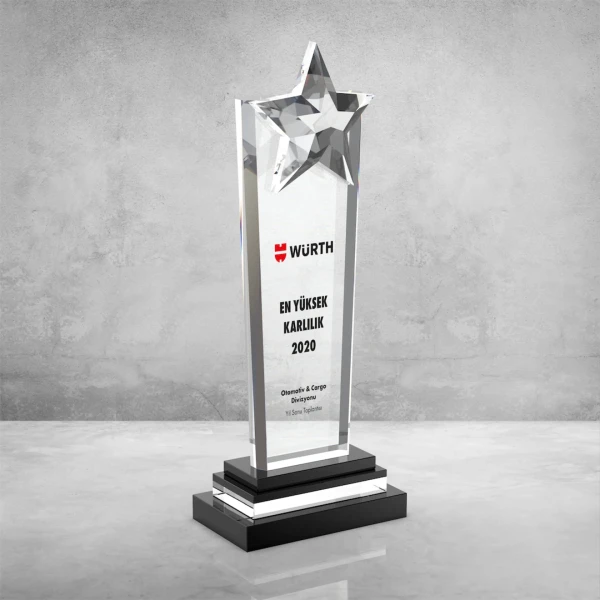 Yıldızlı Kristal Plaket