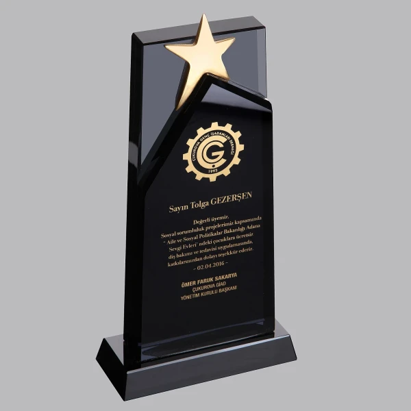 Yıldızlı Kristal Plaket
